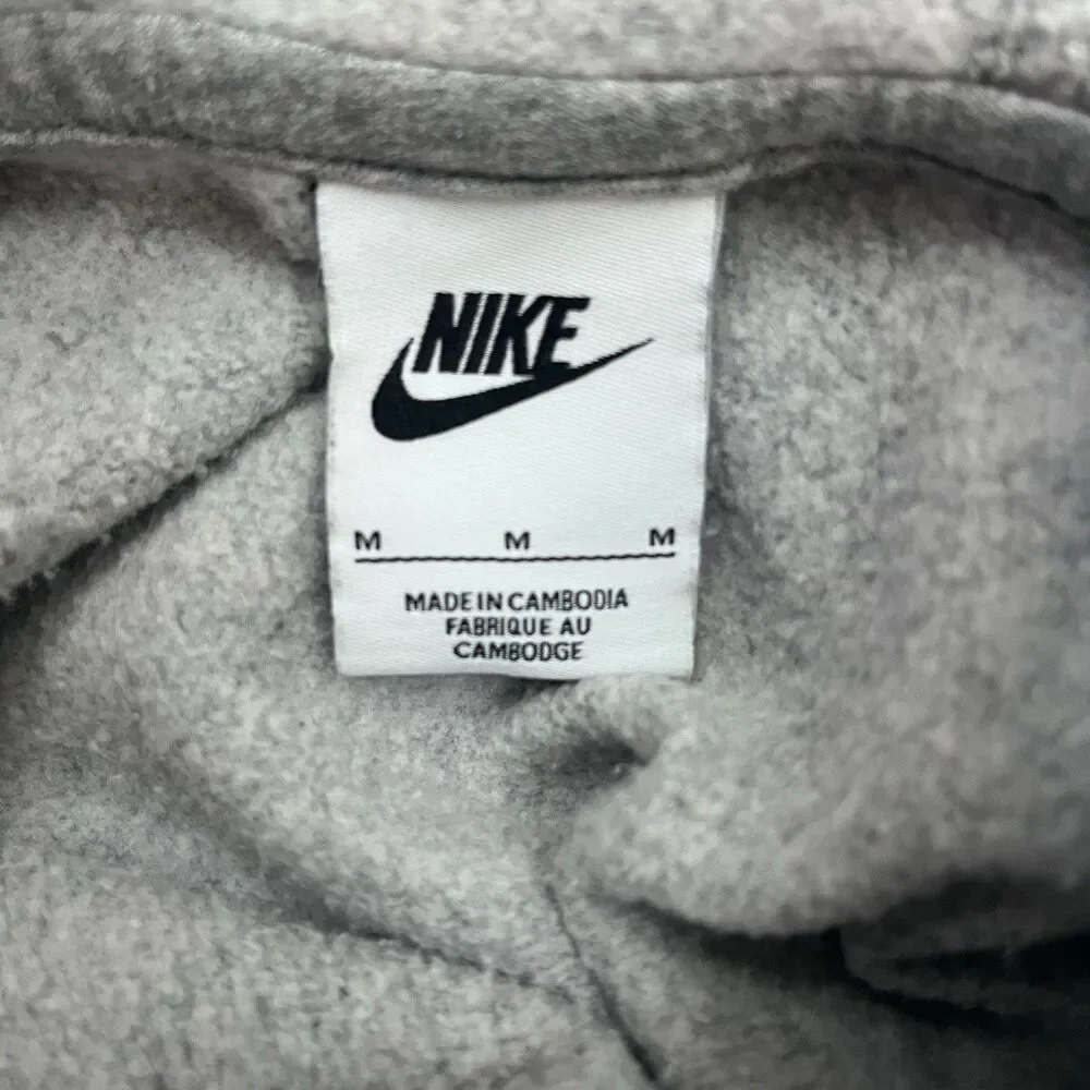 Nike Unisex Kids M Gray Fleece Pullover Hoodie Rainbow Logo Pockets